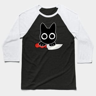 Black Kitty's Knife Baseball T-Shirt